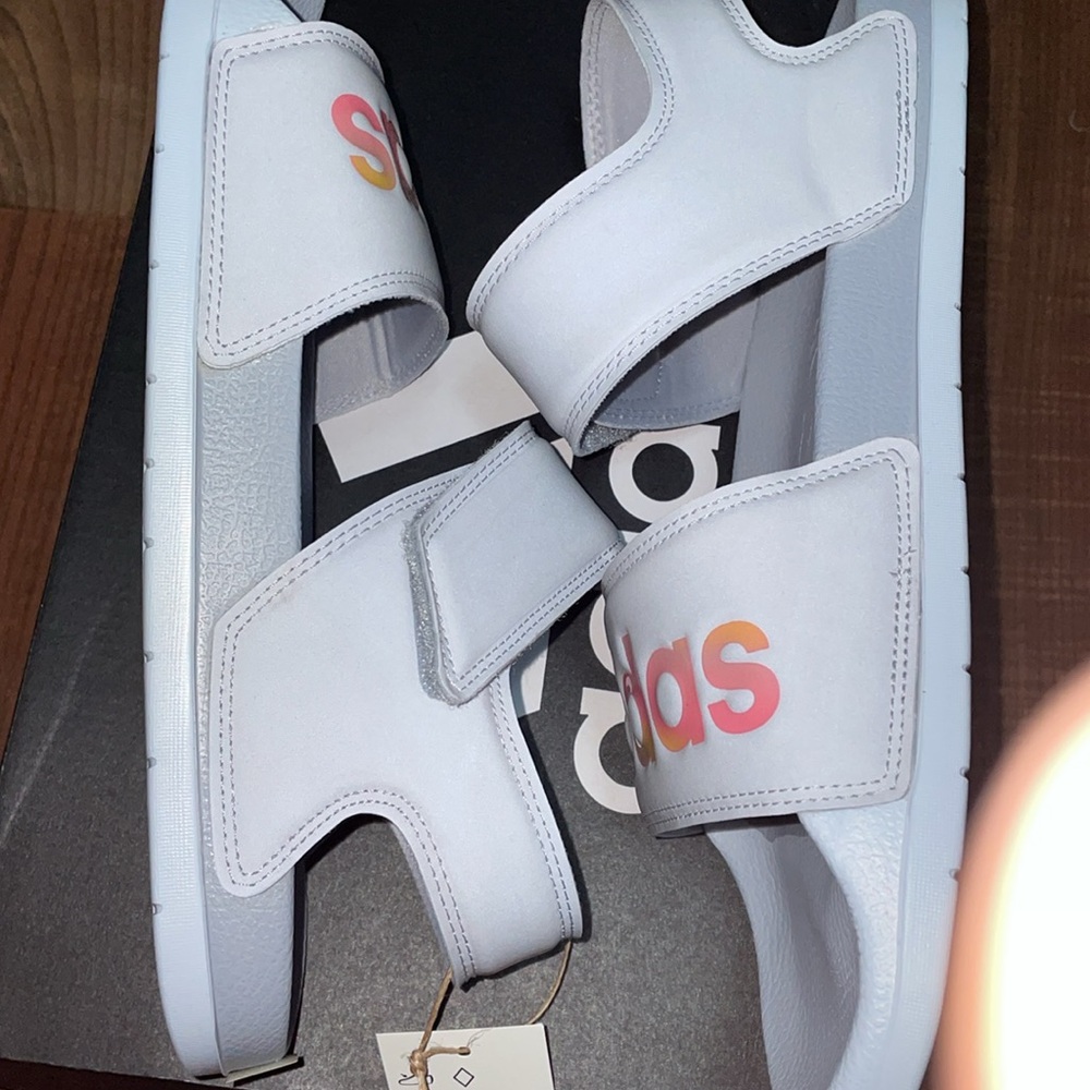 adidas White and Multicolor Sandals - Picture 6 of 7